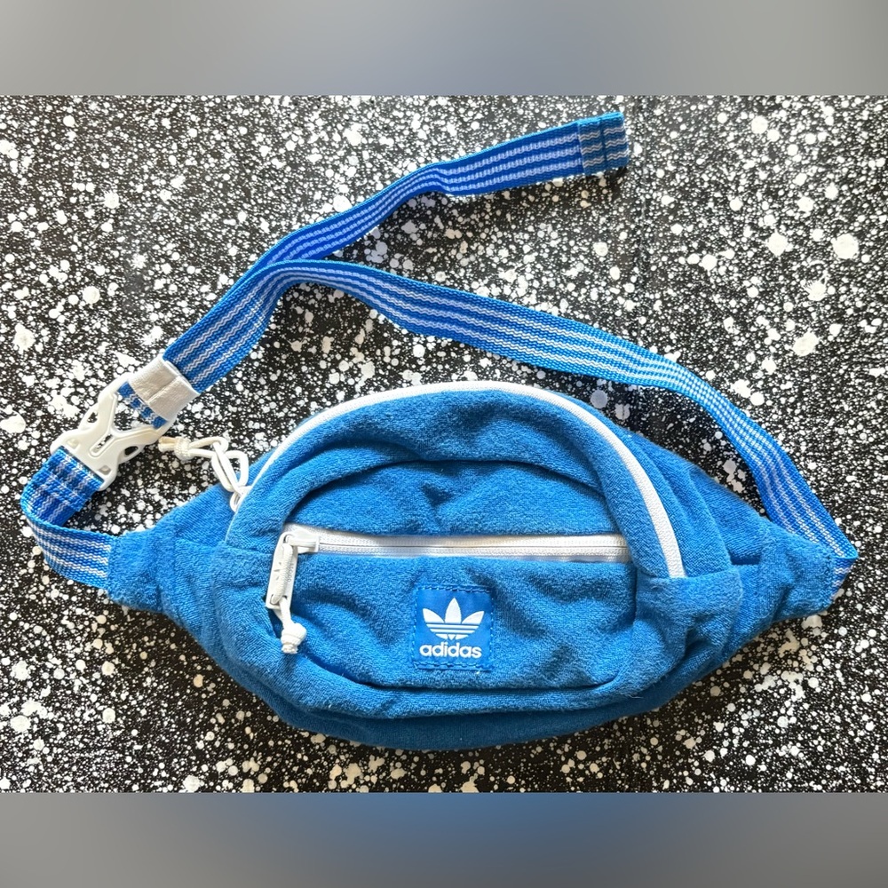 Adidas Originals Blue Terry Cloth Waist Pack Unisex
